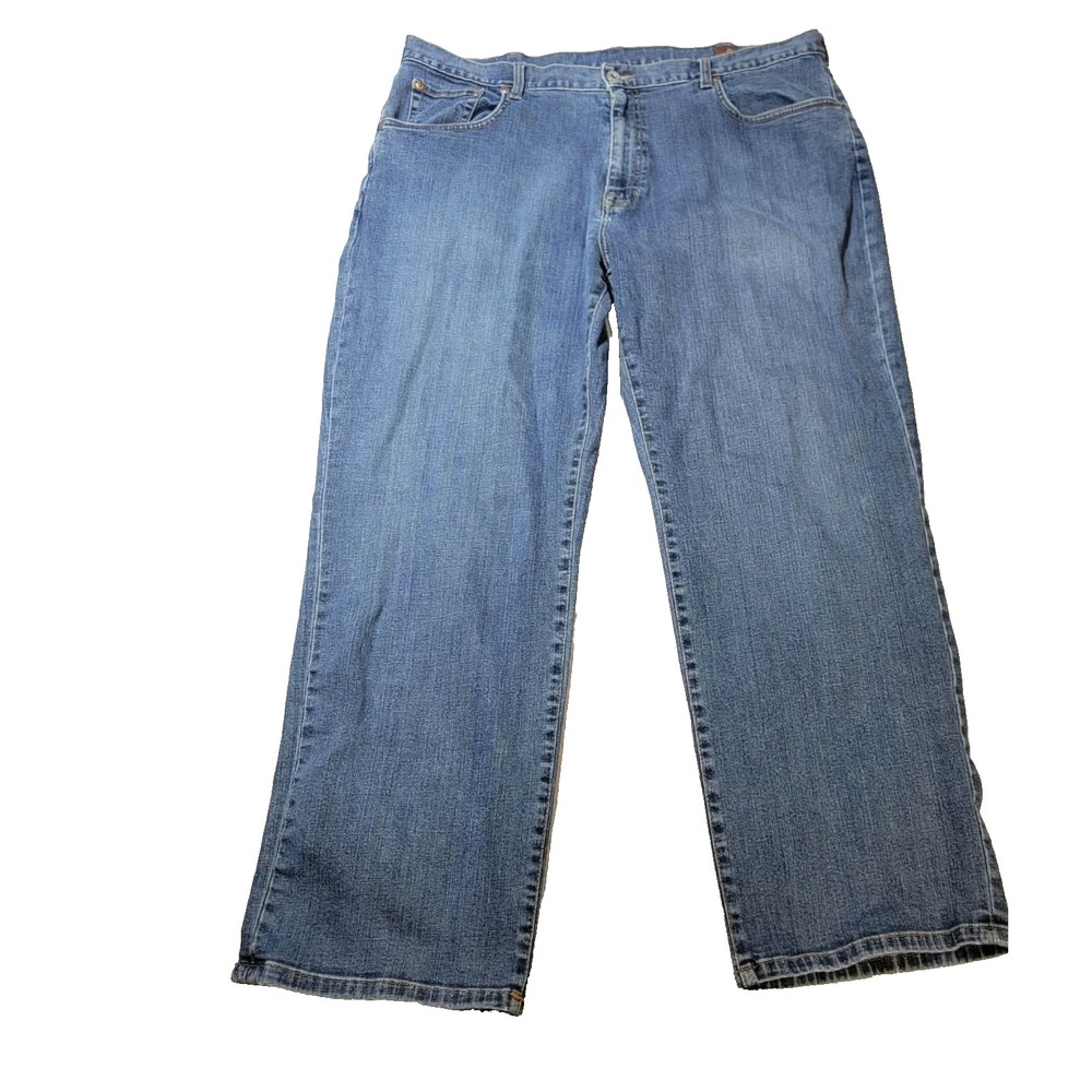 Orvis Montana Morning Vintage Blue Jeans Mens 40x30 Stretch Straight Leg Denim